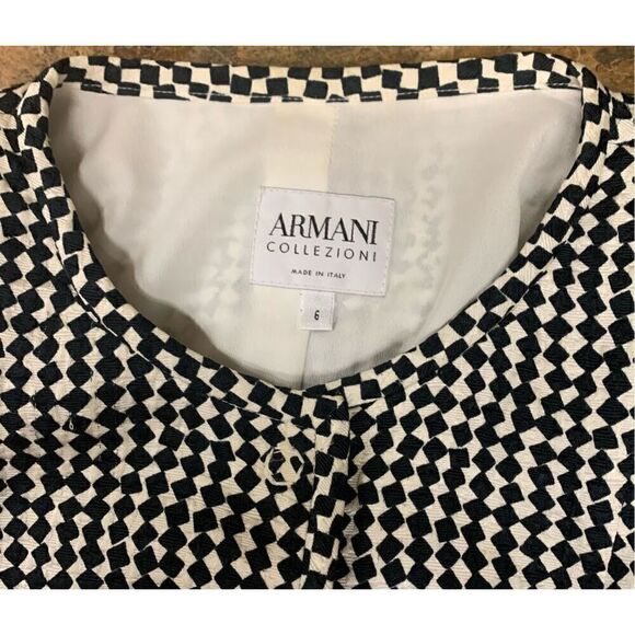 ARMANI COLLEZIONI ITALY VINTAGE Le Giorgio Houndstooth Geo Print BLAZER JACKET - Picture 4 of 10